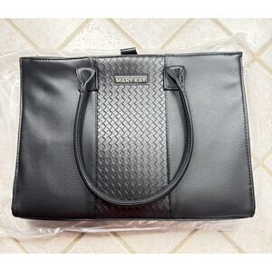 Mary‎ Kay Tote Bag Womens Large Black Faux Leather Work Office Shoulder Purse